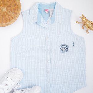 Vintage Y2K TIGGER Blue Gingham MAIN STREET DISNEY Top M